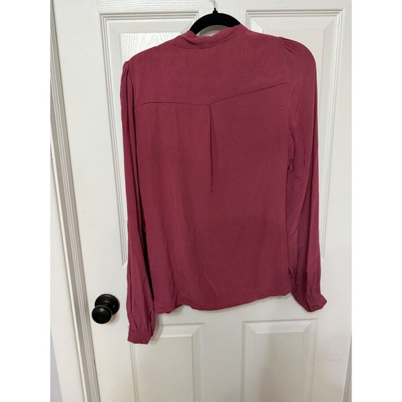 Sezane Abelia Chlo Blouse Raspberry Pink Wrap V-Neck Long Sleeve Top Size 36 4 - Picture 5 of 8